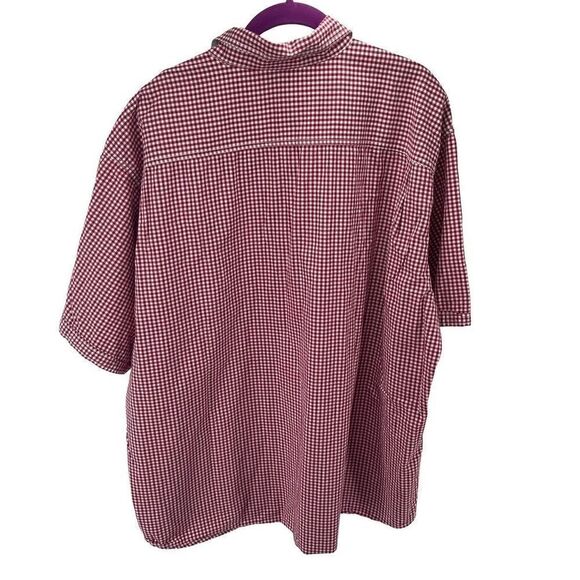 Pronto Uomo mens Red gingham Plaid Button Down Shirt Size 2XL - Picture 5 of 10